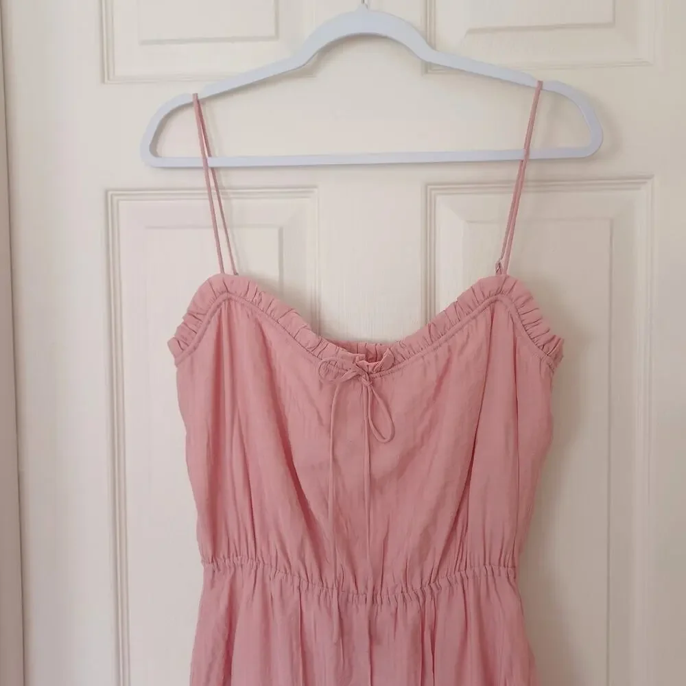 NWT Lovers + Friends Rosalie Midi Dress Coral Size M Sold Out - Picture 6 of 12